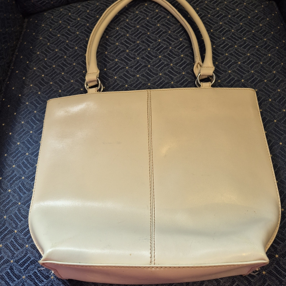 Wilsons Leather Cream Structured Tote Bag